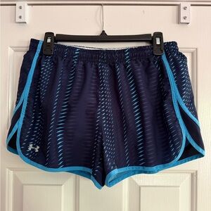 Under Armour Navy Athletic Shorts with Light Blue Trim